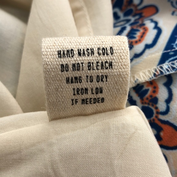 Moon River Blue Orange Handkerchief Print Dress - Picture 7 of 7